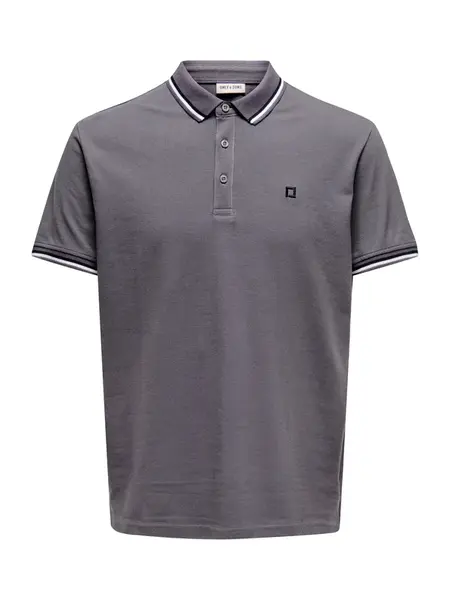 Only & Sons Tričko 'ONSFletcher'  tmavosivá / čierna / biela