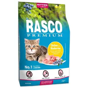 Krmivo Rasco Premium Kitten kuře s borůvkou 2kg