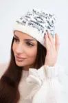 Dámská zimní čepice s norským vzorem a krystaly