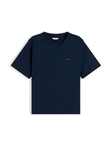TOMMY HILFIGER Tričko 'Boxy Interlock'  tmavomodrá