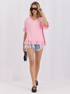 Jasnorůžová halenka oversize