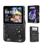 R36S Přenosná herní konzole s 3,5" IPS displejem, ArkOS Linux systém, černá