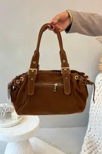 Kožená semišová kabelka Camel Ovelia