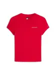 Tommy Jeans Tričko 'Logo Slim'  červená / biela