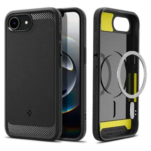 Spigen Rugged Armor MagSafe, iPhone 16e / 17e, černý