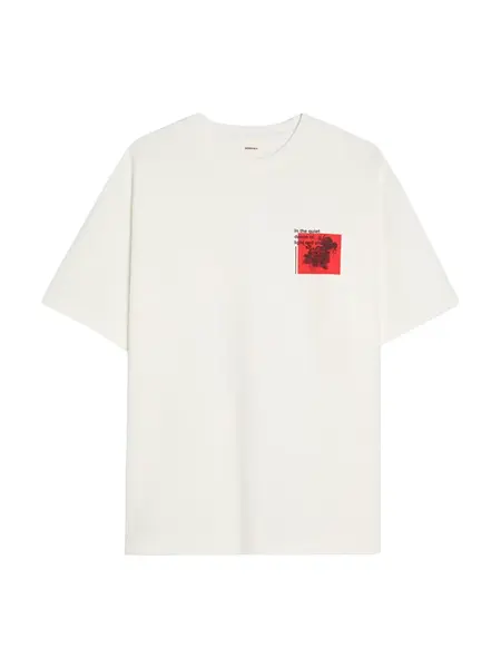 Bershka Tričko  červená / čierna / biela