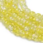 Baking Paint Crackle Glass Bead Strands