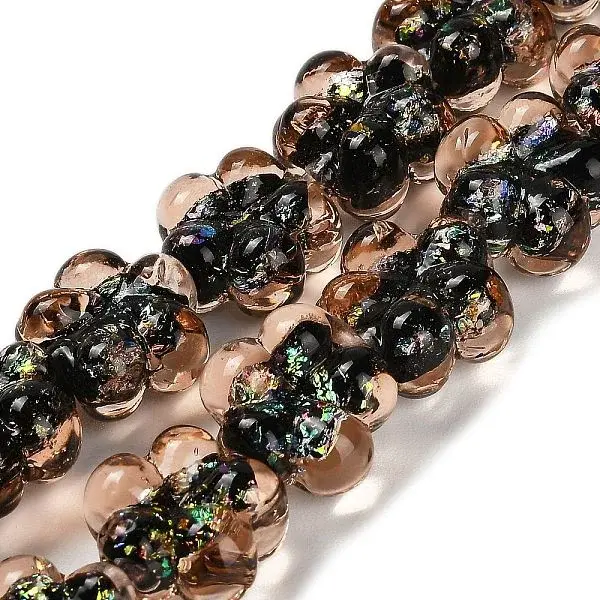 Handmade Dichroic Foil Glass Beads Strands