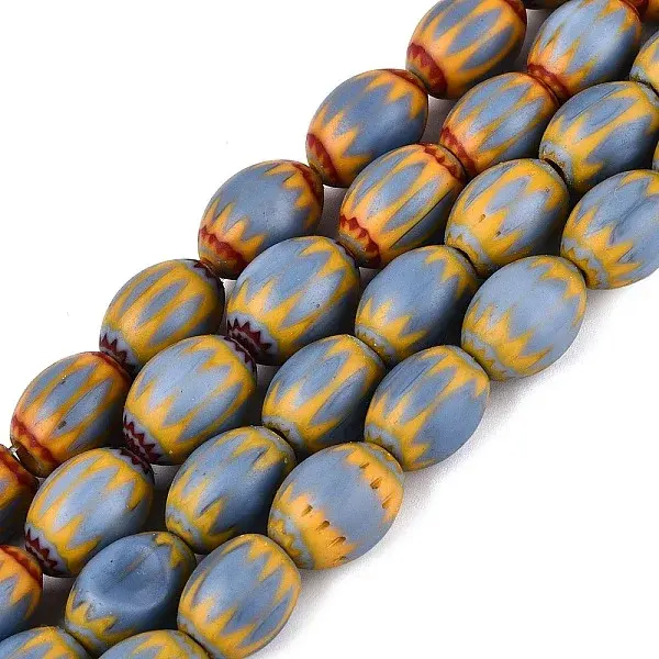 Handmade Millefiori Glass Barrel Beads