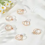 6Pcs Alloy with Plastic Scarf Buckle Ring