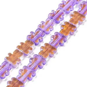 Transparent Electroplate Glass Beads Strands