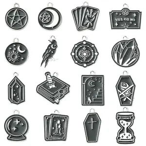 16Pcs 16 Styles Alloy Enamel Pendants