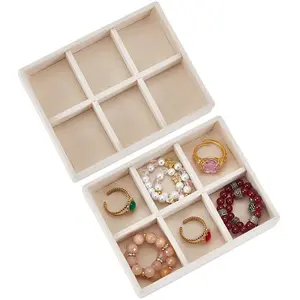 6 Grids Velvet Jewelry Display Trays