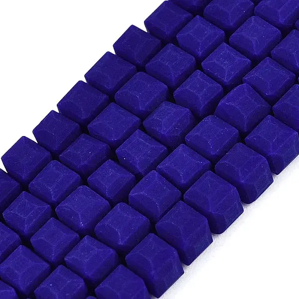Opaque Frosted Glass Beads Strands