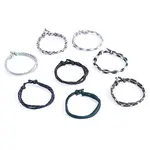 32Pcs 8 Styles Polyester & Spandex Cord Braided Bead Bracelets
