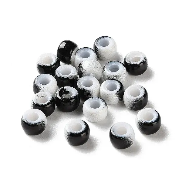 Spray Painted ABS Plastic European Beads