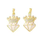 Brass Micro Pave Clear Cubic Zirconia Pendants