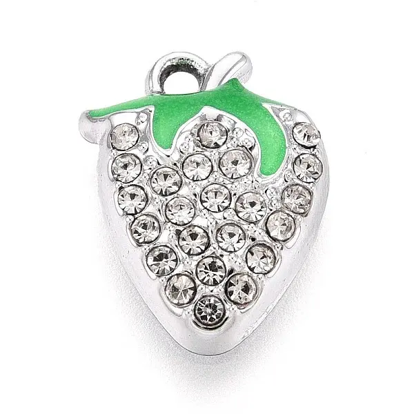 Alloy Rhinestone and Enamel Pendants