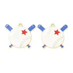 Baseball Alloy Enamel Pendants