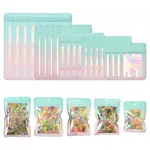60Pcs 5 Styles Rectangle Glitter Holographic PVC Resealable Packaging Bags
