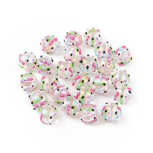 UV Plating Rainbow Iridescent Acrylic Enamel Beads