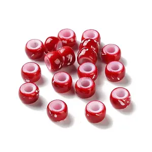 Spray Painted ABS Plastic European Beads