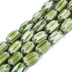 Handmade Millefiori Glass Barrel Beads