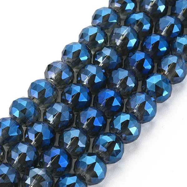 Electroplate Transparent Glass Beads Strands