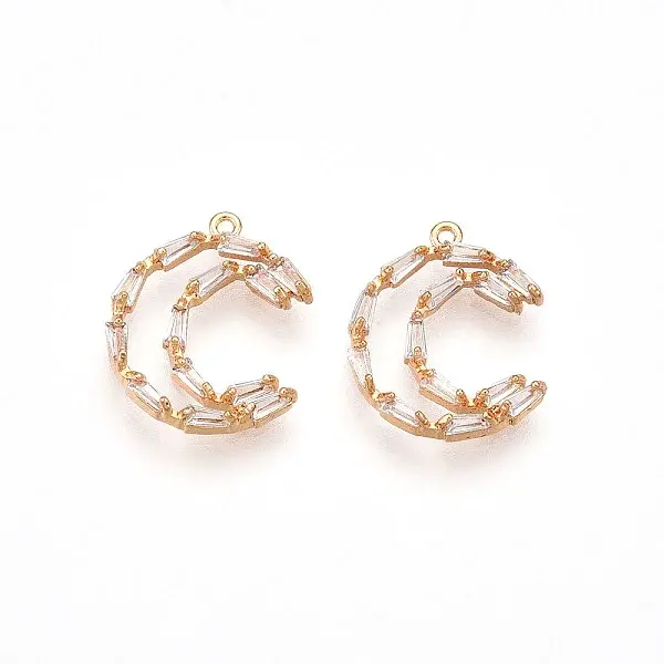 Brass Micro Pave Cubic Zirconia Pendants