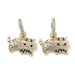 Real 18K Gold Plated Brass Dangle Hoop Earrings