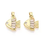 Brass Micro Pave Clear Cubic Zirconia Charms