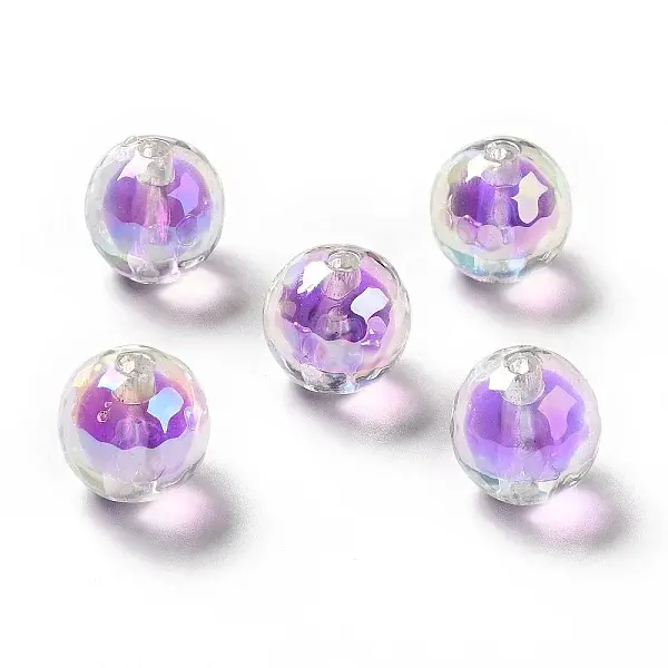 Two Tone UV Plating Rainbow Iridescent Acrylic Beads