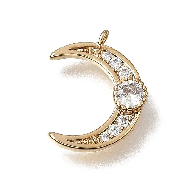 Brass Pave Clear Cubic Zirconia Charms