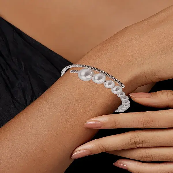 1Pc Alloy Resin Open Cuff Bangles for Women