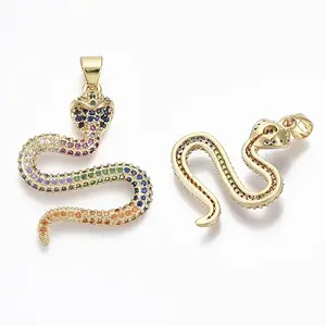 Brass Micro Pave Cubic Zirconia Pendants