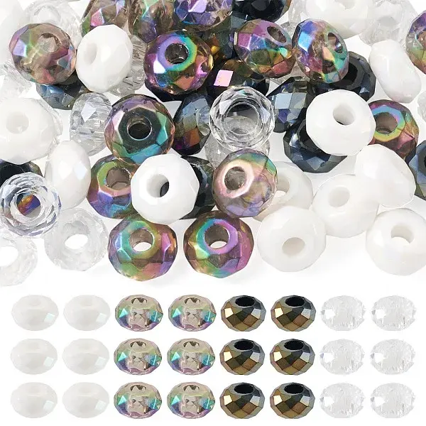 60Pcs 4 Colors Acrylic European Beads