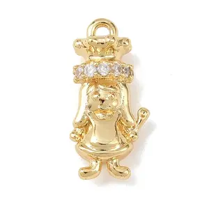 Brass Micro Pave Clear Cubic Zirconia Pendants