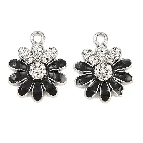 Alloy Black Enamel Pendants