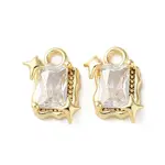 Brass Micro Pave Cubic Zirconia Charms