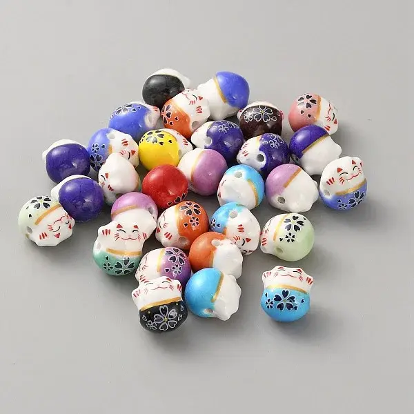 Handmade Printed Porcelain Beads