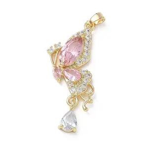 Brass Micro Pave Cubic Zirconia Pendants