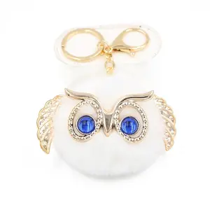 Cute Pompom Soft Owl Pendant Keychain