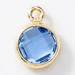 Birthstone Brass K9 Glass Charms