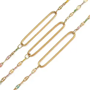 304 Stainless Steel Enamel Dapped Chain Oval Link Chains
