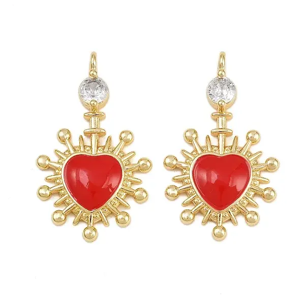 Brass Micro Pave Cubic Zirconia Pendants