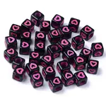 Opaque Black Acrylic European Beads