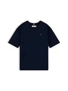 TOMMY HILFIGER Tričko 'Logo Graphic'  slonová kosť / námornícka modrá