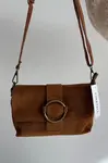Malá kožená semišová kabelka Camel Jessel