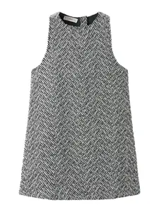 MANGO KIDS Šaty 'ROSA'  čierna / biela