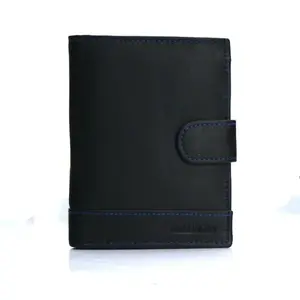 Pánská kožená peněženka černo/modrá - Bellugio Ernesto